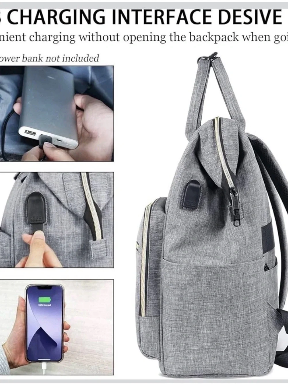 Laptop Backpack 15.6” USB Charging Anti Theft Travel Work School Bag
